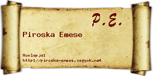 Piroska Emese névjegykártya