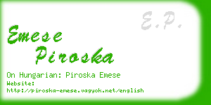 emese piroska business card